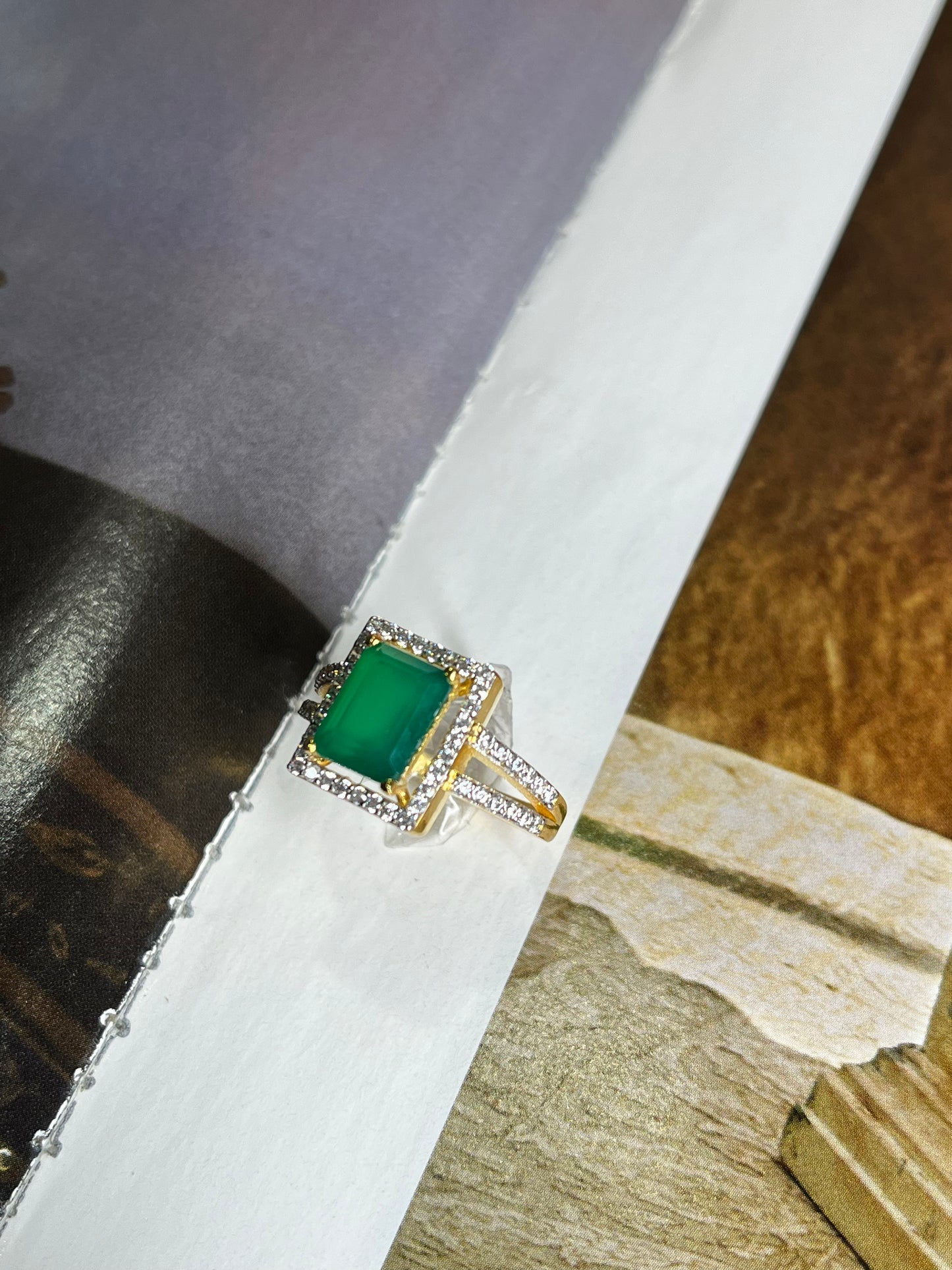 Emerald Double Band Ring