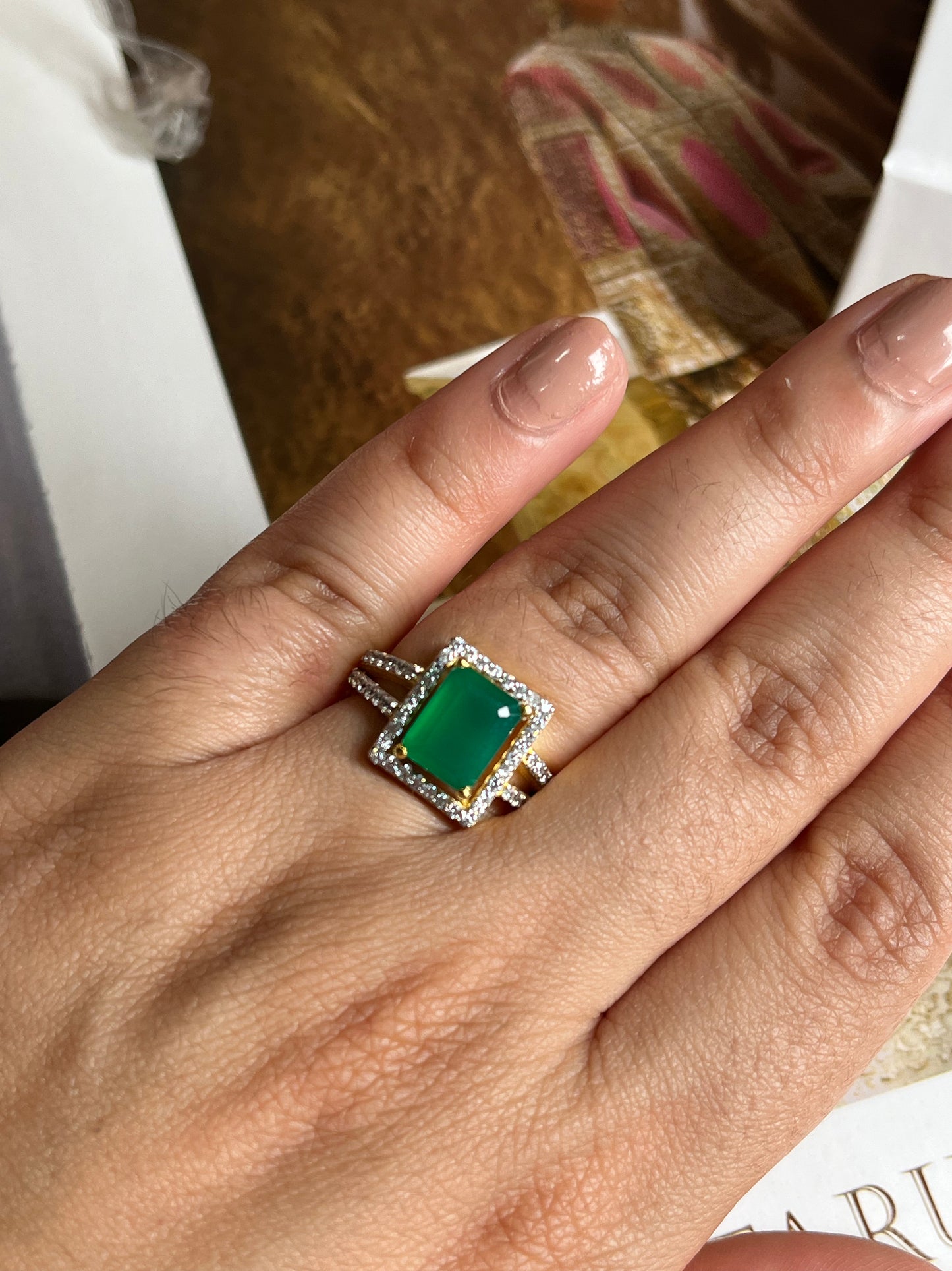 Emerald Double Band Ring