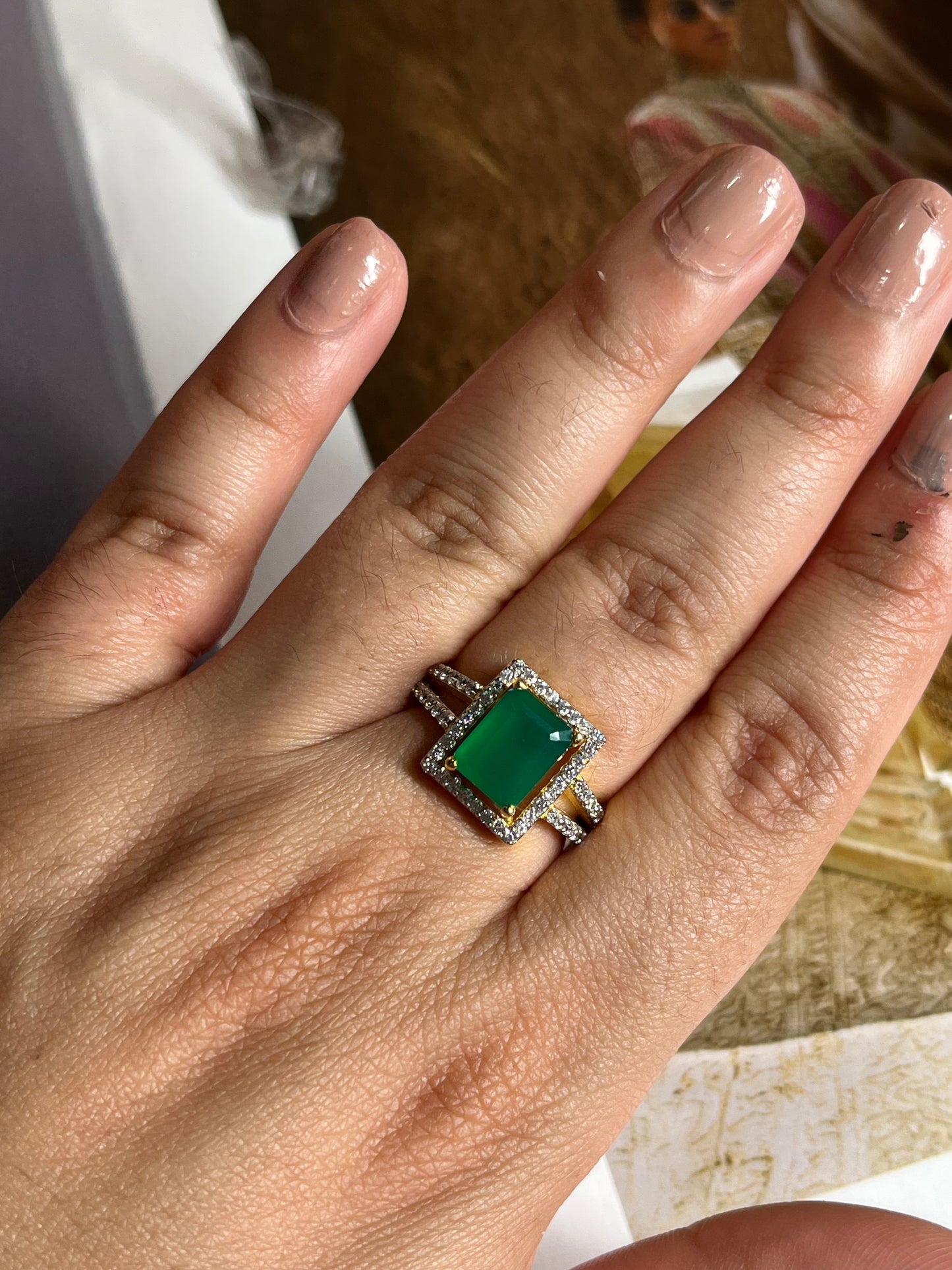 Emerald Double Band Ring