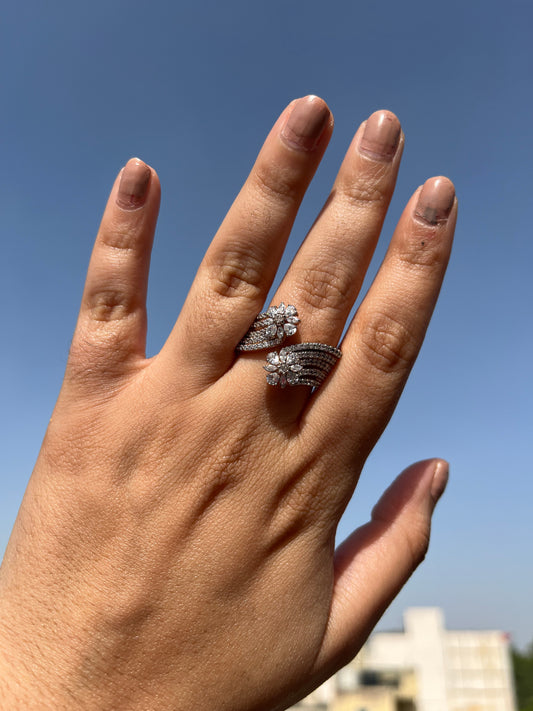 Diamond Flower Statement Ring