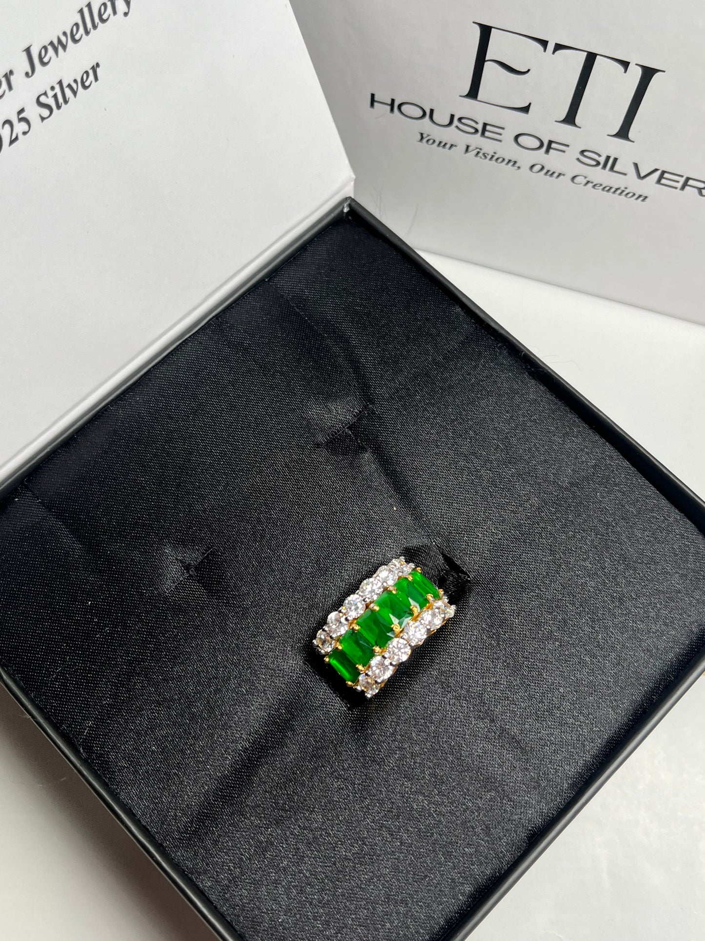 Emerald and Diamond Statement Ring