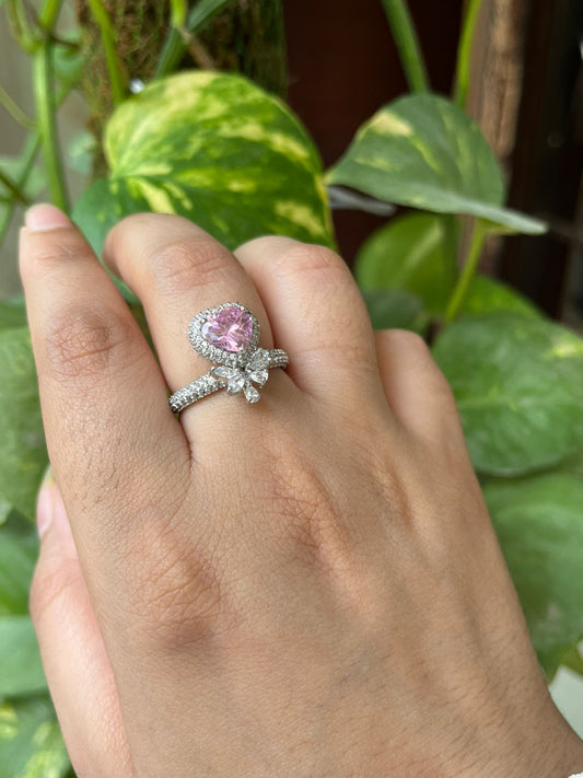 Pink Diamond Heart Ring