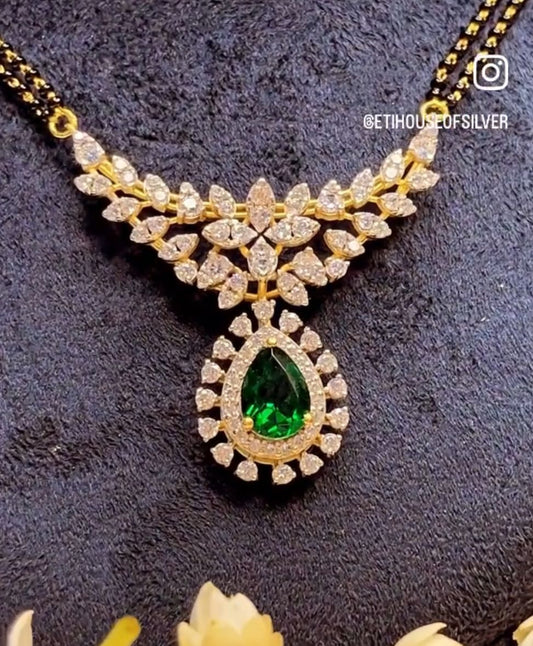 Pear Emerald Mangalsutra