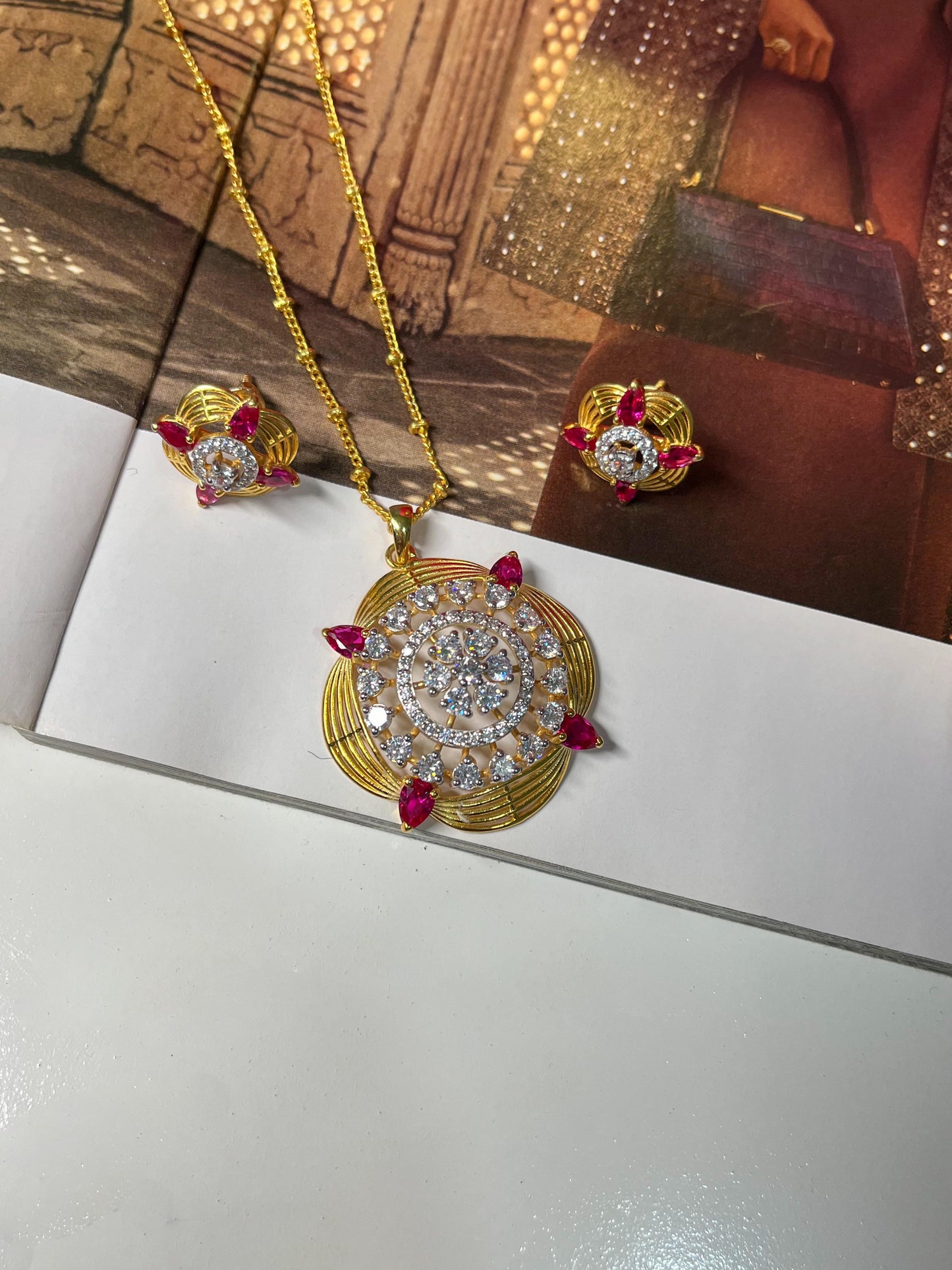 Celestial Ruby Pendant Set