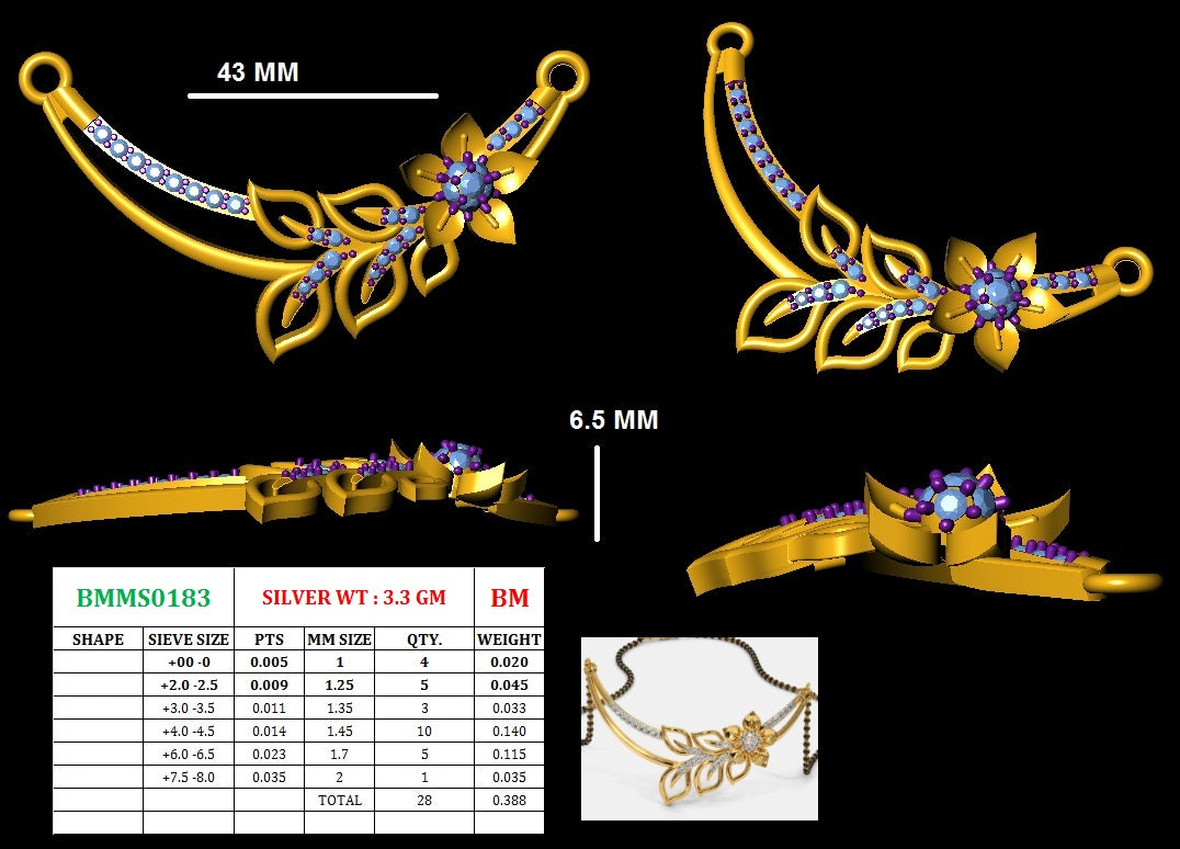 Floral Mangalsutra Double Chain