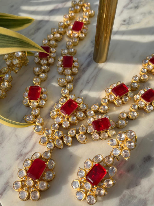 Ruby Kundan Polki Necklace