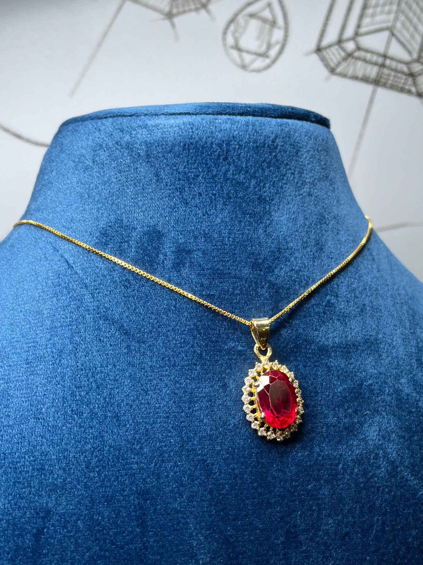 Ruby Diana Pendant Chain