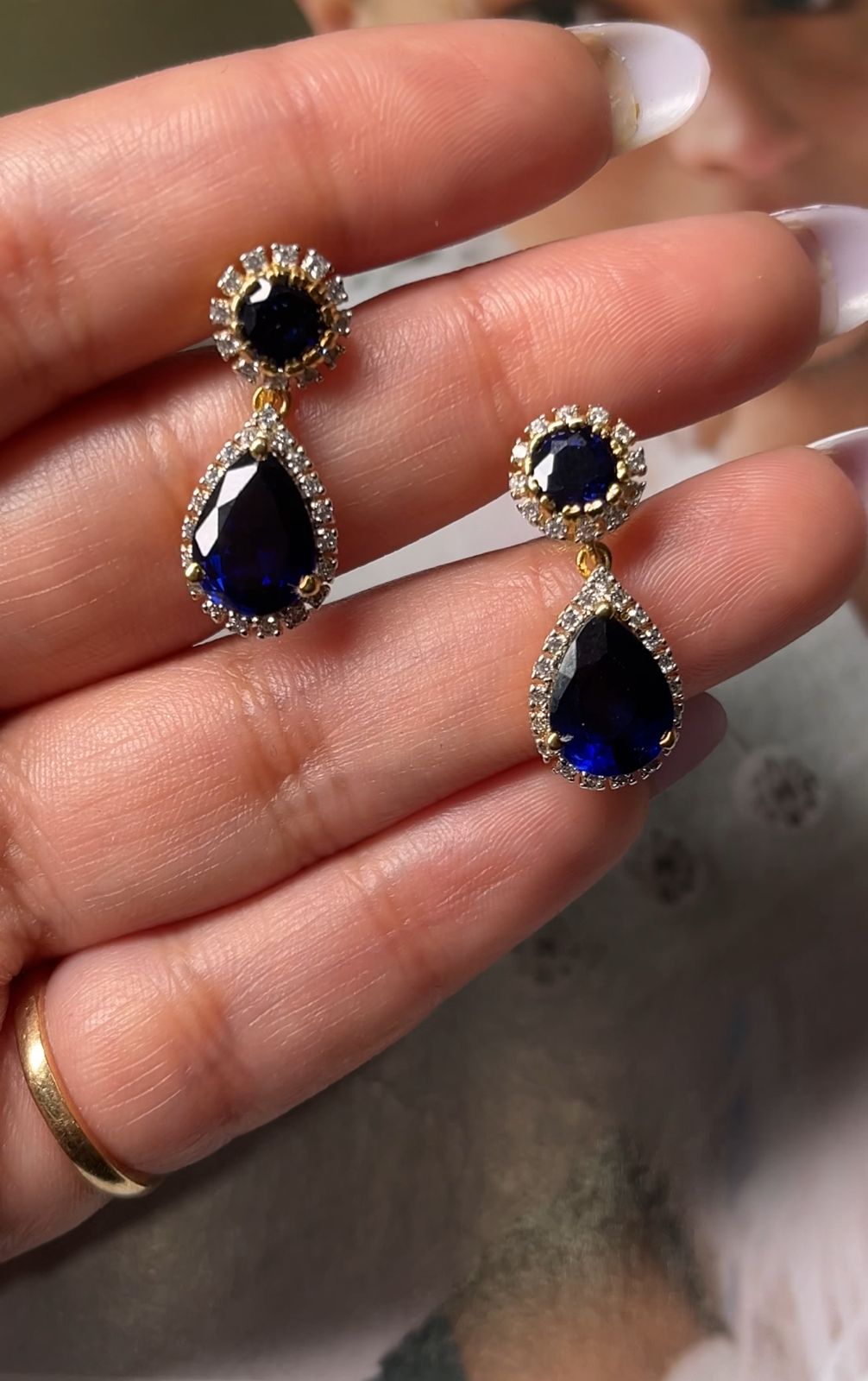 Blue Sapphire Earrings