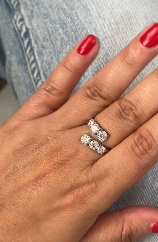 Moissanite Triplet Ring