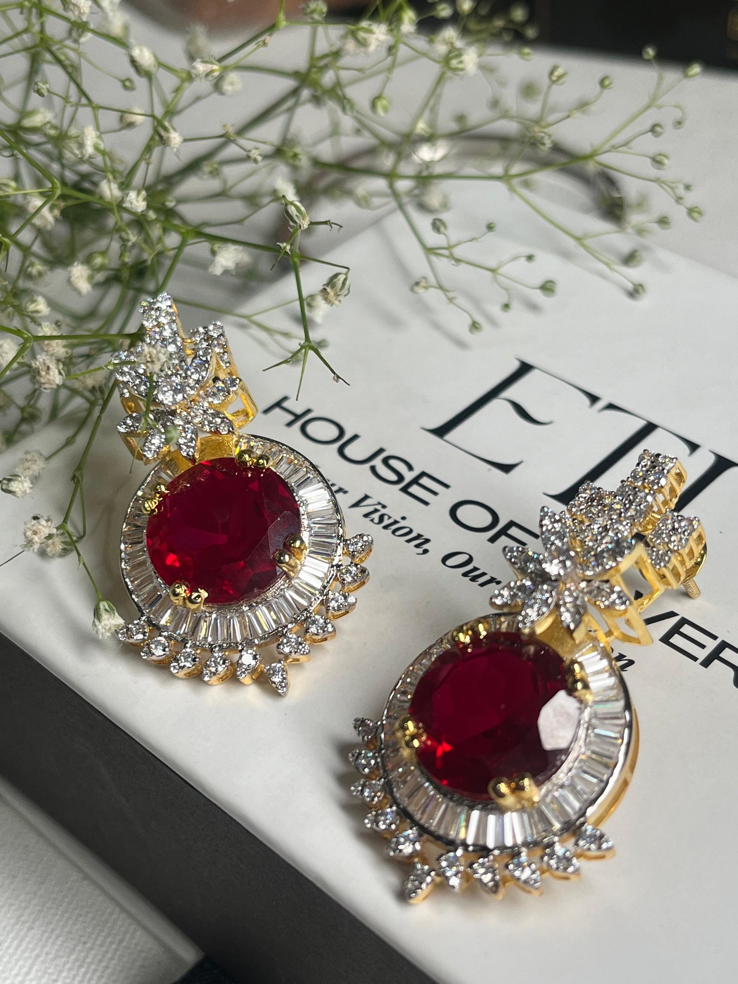 Ruby Channel Earrings