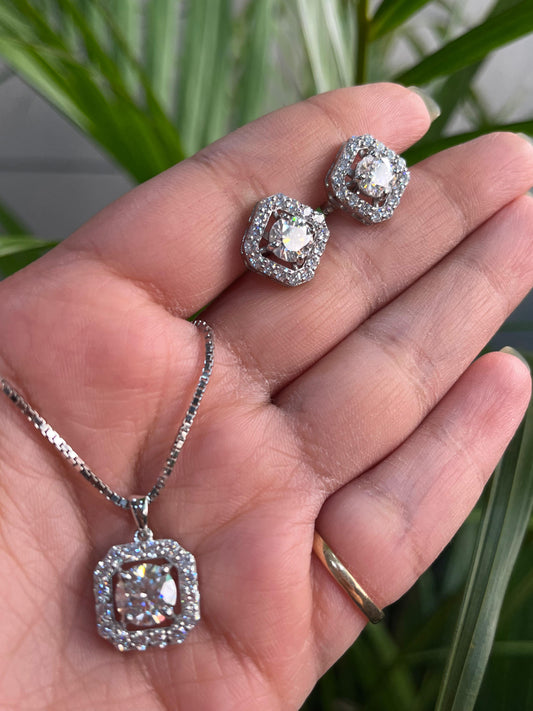 Halo Octagon Pendant set