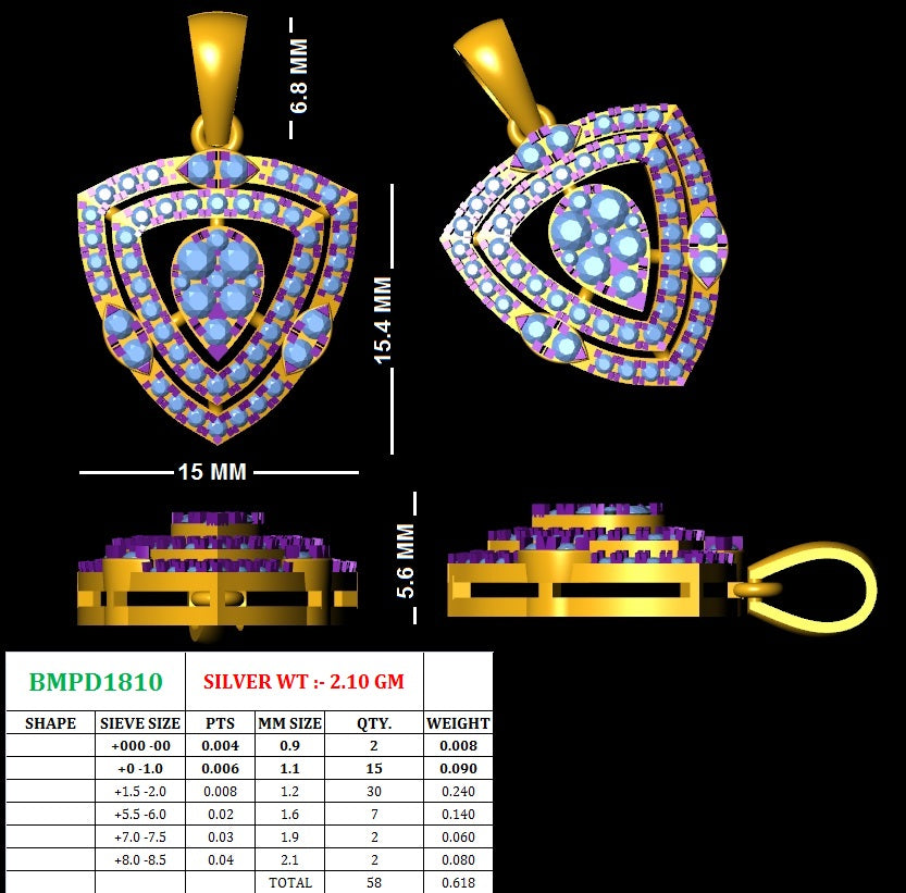 Diamond Trillion Pendant Chain