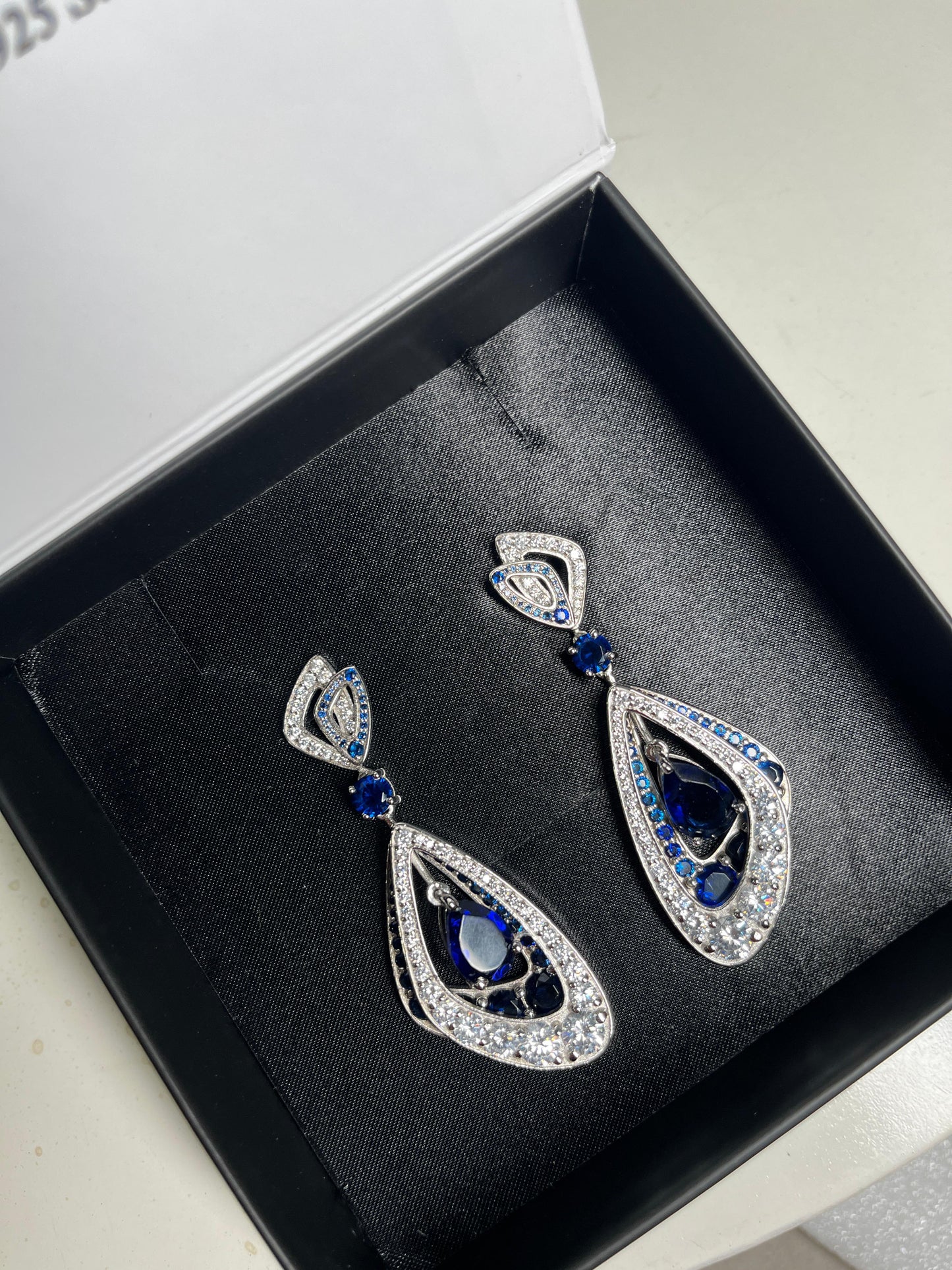 Sapphire Diamond Danglers