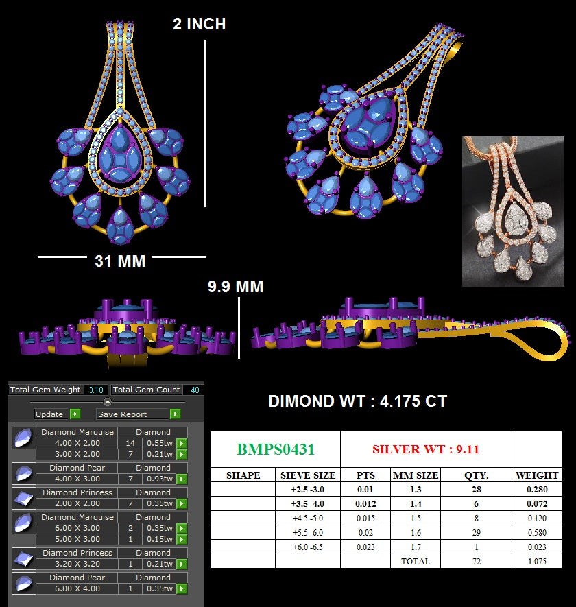 Precious Pear Pendant Set