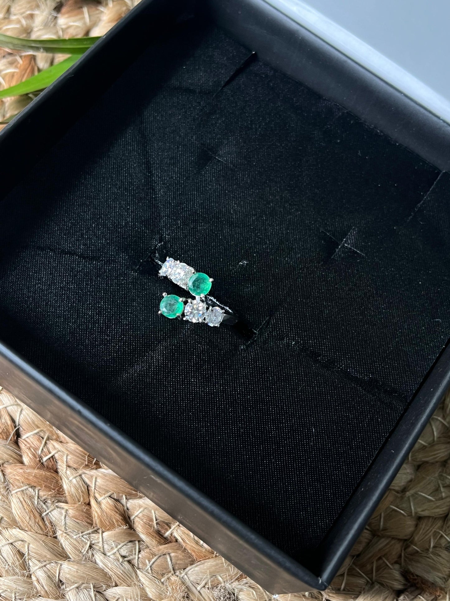 Emerald Moissanite Ring