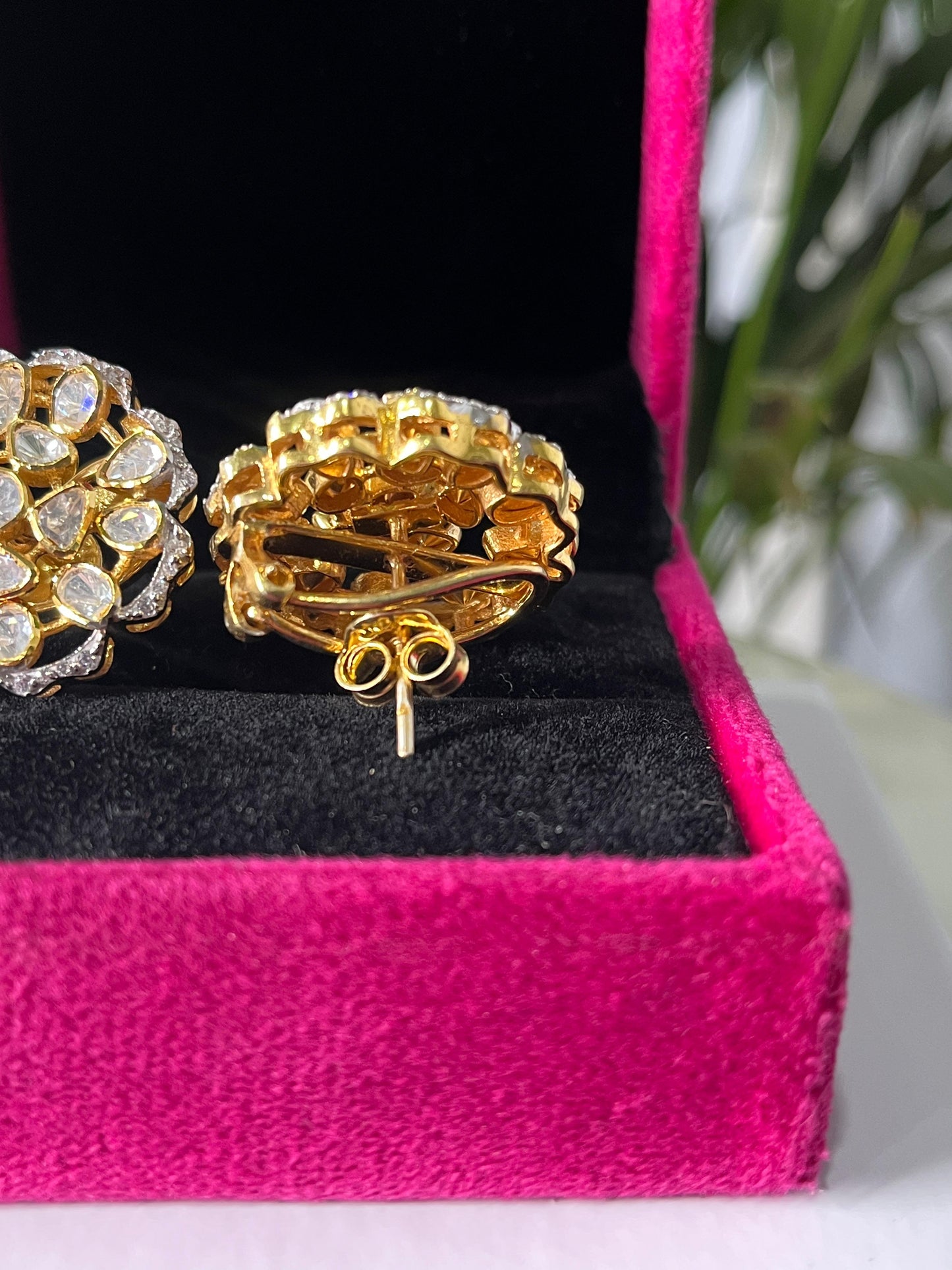 Kundan Polki Floral Earrings