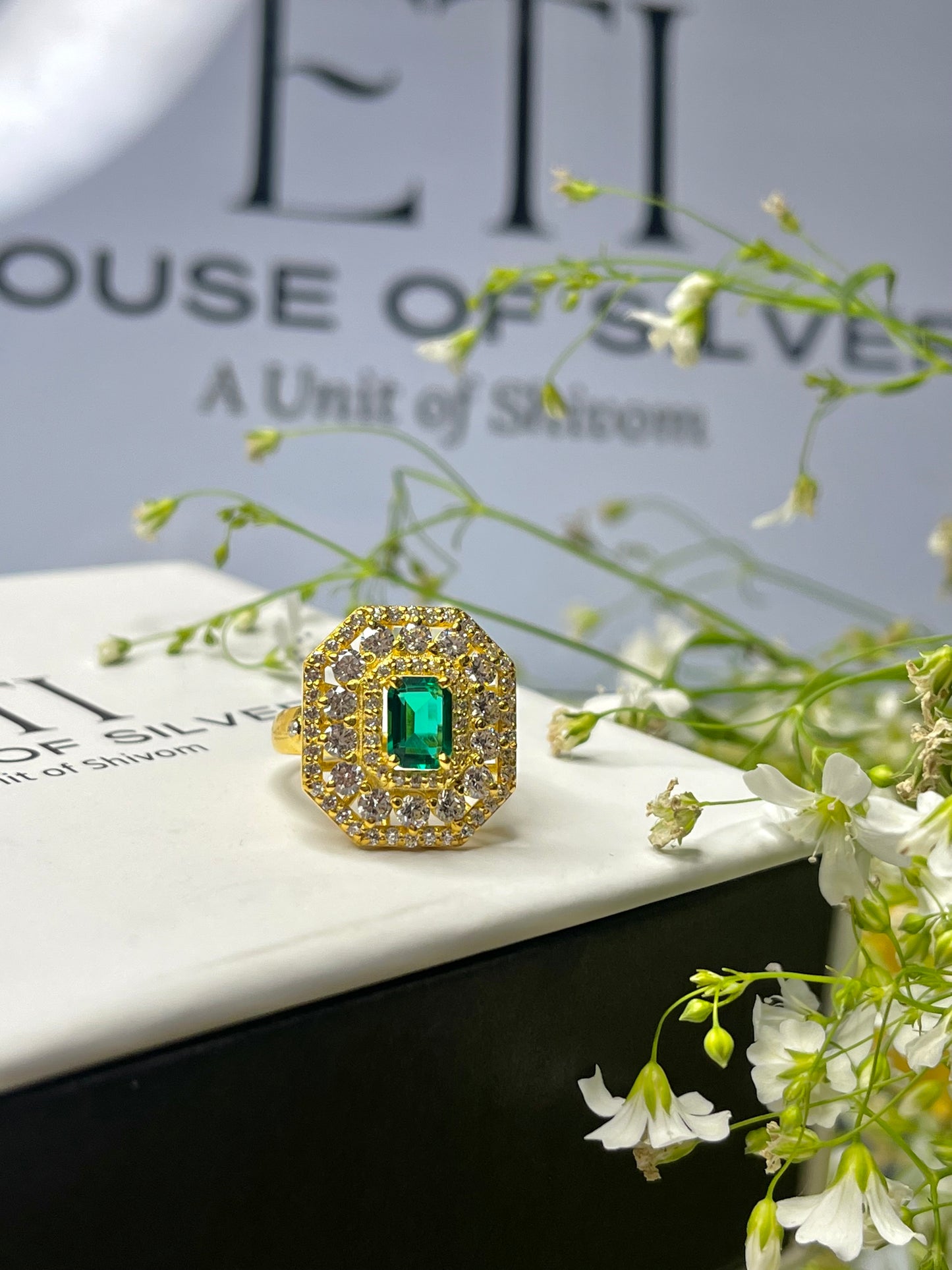 Emerald Octagon Ring